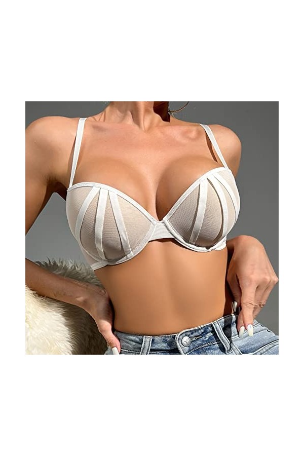 Lingerie Femme Sexy Ensemble Homme Sexy Hot y20k Soutien-Gorge à Armatures en Maille Femmes Grande Taille Gilet Crop Fil libè