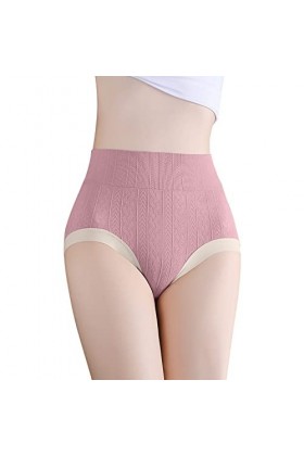 Slips Femme Elasticité Pantalons Triangle Taille Haute Culottes en Pur Coton et Soie String Stretch Sexy Lingerie Short de Ba