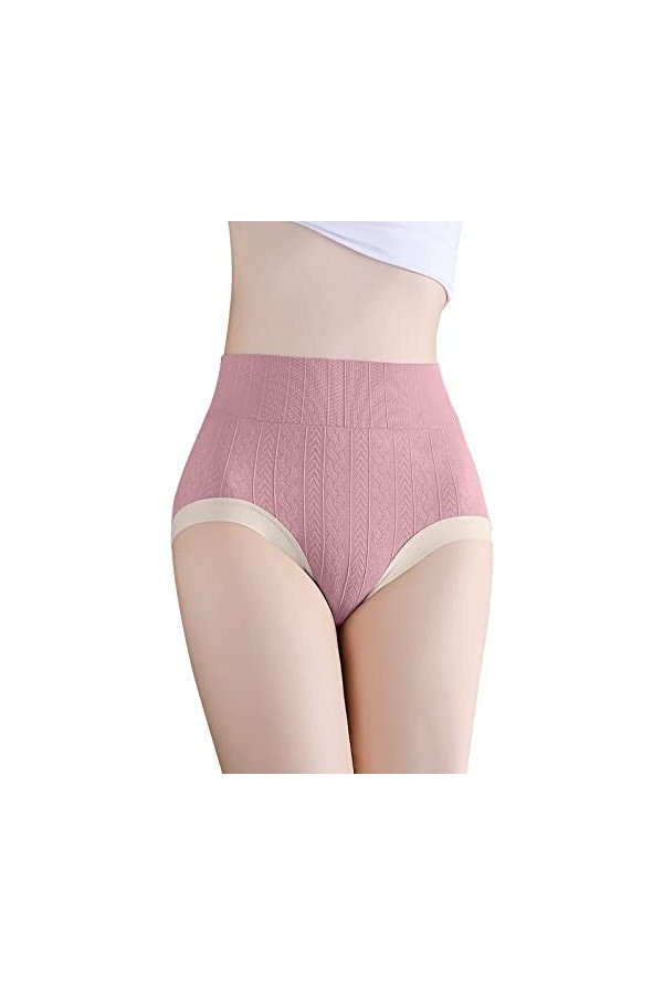 Slips Femme Elasticité Pantalons Triangle Taille Haute Culottes en Pur Coton et Soie String Stretch Sexy Lingerie Short de Ba