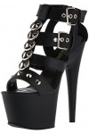 Pleaser ADORE-758, Blk Faux Leather Blk Matte, 36 EU