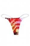 Sexy G String Imprimé Culotte Femme T Back Culotte Confort Doux Taille Basse sous-vêtement Ensemble sous-vêtement Red, S 