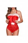 RYTEJFES Lingerie sexy pour femme, sexe rouge, sexy, vêtements de Noël, sous-vêtements, grande taille, ensemble Dessuesexy, t