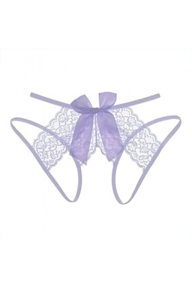 GilRu Ladies Pure Desire Lace Panties Passion Female Open File sous-vêtements Sexy Lingerie Chaine Purple, M 