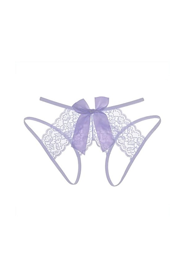 GilRu Ladies Pure Desire Lace Panties Passion Female Open File sous-vêtements Sexy Lingerie Chaine Purple, M 