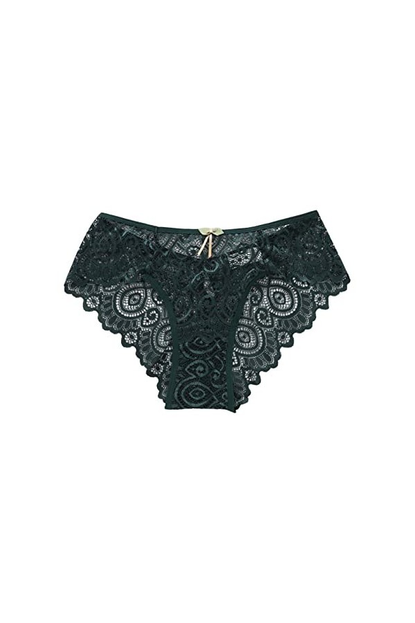 BIISDOST sous-vêtements Sexy évidés Confortables à Taille Haute pour Femmes Usage Unique Green, L 