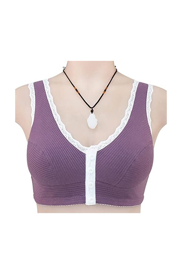 Lingerie Sexy pour Femme Trim Bra Front Extra-Elastic Closure Sports Respirable Dentelle féminine réglable Body Taille Unique