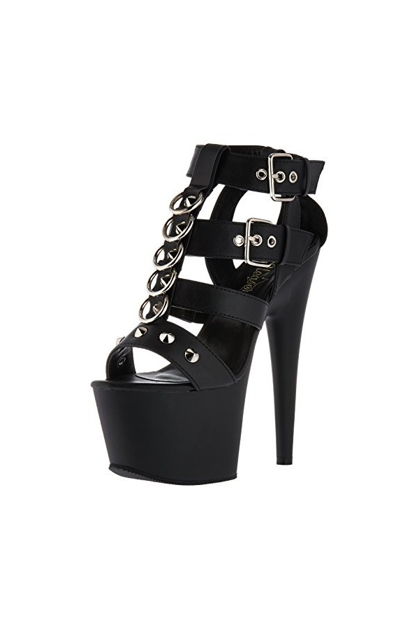 Pleaser ADORE-758, Blk Faux Leather Blk Matte, 36 EU