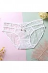 sous-vêtements Maille Slips évider Culotte Crochet à Lacets Culotte Tongs G String Lingerie sous-vêtements Culottes White, M