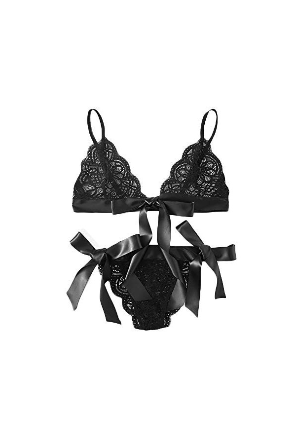 Lingerie Femme Sexy Ensemble Homme Sexy Hot y27k Trim Sexy Bow Lace Underpant Soutien-Gorge Set Set Scalloped Women Lingerie 