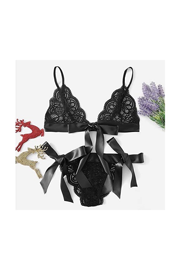 Lingerie Femme Sexy Ensemble Homme Sexy Hot y27k Trim Sexy Bow Lace Underpant Soutien-Gorge Set Set Scalloped Women Lingerie 