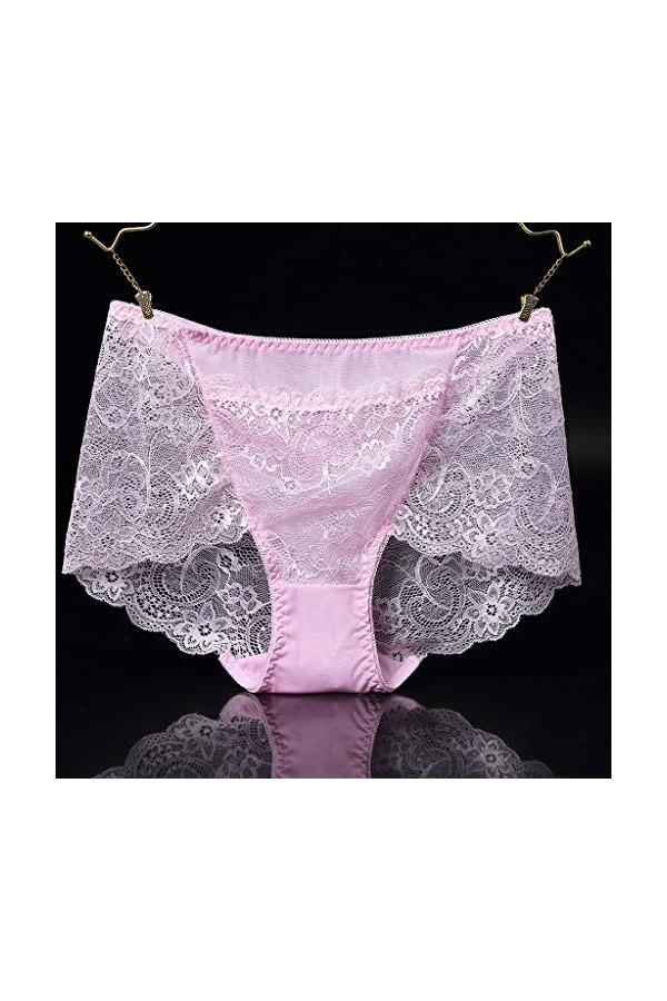 Luckywaqng Sexy Heat Culotte Taille Haute Dentelle Culotte continue Culotte pour Femmes Sous-vêtements Lingerie Femme au foye