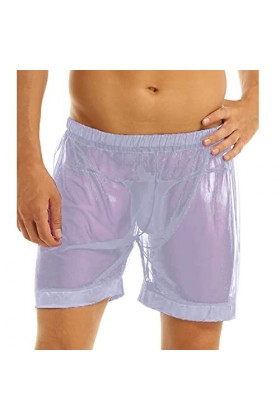 Jiabing sous-vêtements Sexy pour Hommes Boxer Slips Maille Respirante caleçons Hommes Maille Shorts Voir à Travers avec Un Pa