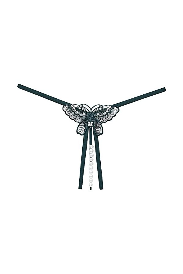 2023 New y27k Style Lingerie Femmes Sexy brodé Perles Massage String Taille Basse Gamme Ouverte Paillettes caleçons Menstruel