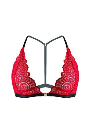 liaddkv Ensemble de pyjama sexy en dentelle pour femme, rouge, XXL