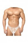 Sulifor String Sexy pour Hommes avec Dentelle Taille Basse Transparente Voir à Travers des sous-vêtements Sexy Nuisette Sexy 