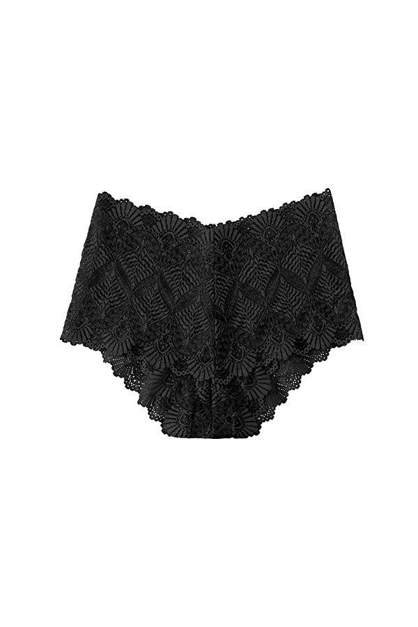 Aoklidil Culotte taille haute pour femme - Sexy - Ceinture fine - Open File Thong - Transparent - Taille basse - Taille fendu