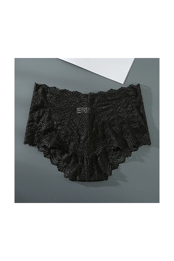 Aoklidil Culotte taille haute pour femme - Sexy - Ceinture fine - Open File Thong - Transparent - Taille basse - Taille fendu