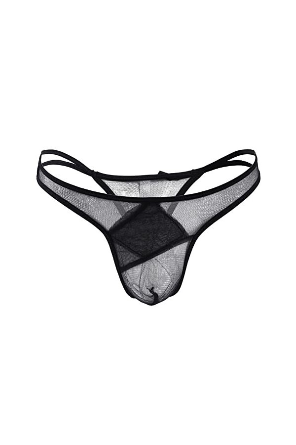 Générique Lingerie Homme Sexy Hot Mens Grenadine Simple Personnalité Mode Casual Sexy Mini String sous-Vêtements T Pantalon E