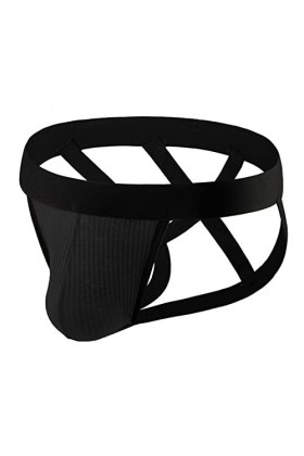 Sulifor sous-vêtements pour Hommes Ice Silk sous-vêtements Sexy String Sexy pour Hommes Lingerie Homme Black, M 