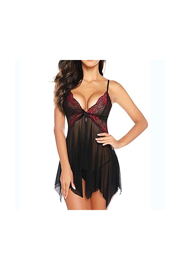 Lingerie Femme Nuisette Sissy Érotique sous Vêtements Erotisme Teddy Harnais Robe See Through Nuit Grande Taille Nuit Body Sl