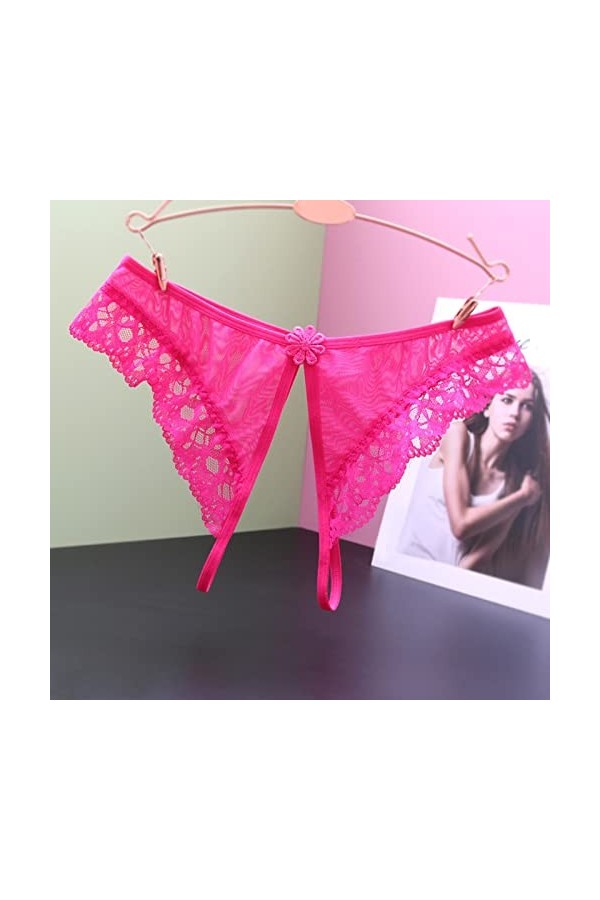 ADMAY 2023 New y2.k Style Lingerie Culotte pour Femme sans Fente en Dentelle String Taille Basse Sexy Dentelle Garniture T Cu