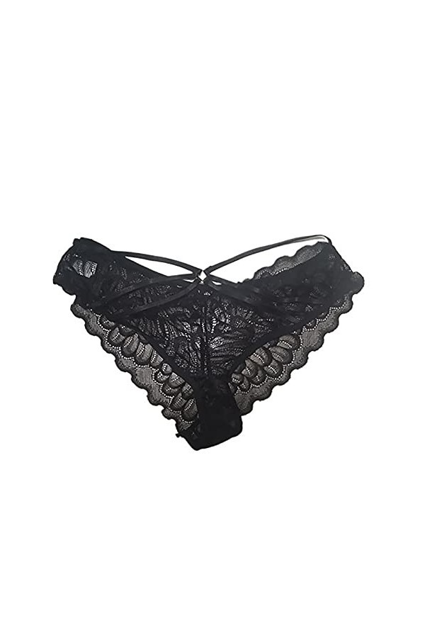 ADMAY 2023 New y20k Style Lingerie Transparent Sexy Lace Briefs Culotte Femmes Robe De Chambre Sexy Black, XL 