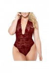 liaddkv Femme Taille Nuit Quot. Teds Sexy Nuit Vêtements Une Pièce Plus Lingerie Noir Sexy, Bordeaux, L