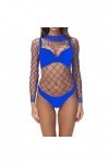 liaddkv Bas sexy pour femme Sous-vêtements résille Vêtements en maille pour boîtes de nuit Lingerie Bas, bleu, taille unique