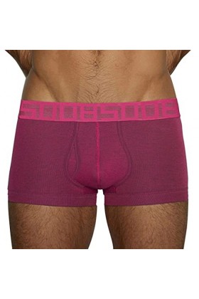 Beokeuioe Sous-vêtements pour homme - Boxer rétro avec taille souple - En coton mélangé doux et respirant, A1 rose chaud, XXL