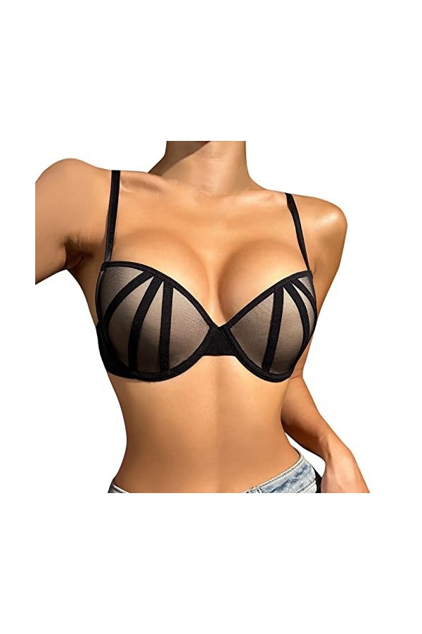 Lingerie Femme Sexy Ensemble Homme Sexy Hot y20k Soutien-Gorge à Armatures en Maille Femmes Grande Taille Gilet Crop Fil libè