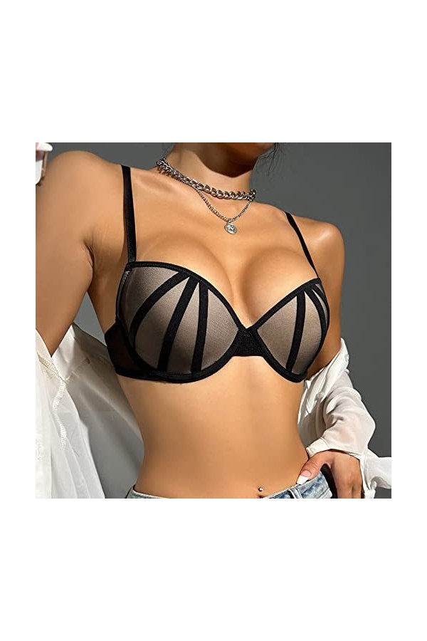 Lingerie Femme Sexy Ensemble Homme Sexy Hot y20k Soutien-Gorge à Armatures en Maille Femmes Grande Taille Gilet Crop Fil libè