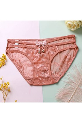 LANSKIRT Slips Femme Elasticité sous-Vêtements Femmes Sexy Gland Maille Slips évider Culotte Crochet à Lacets Culotte Tongs G