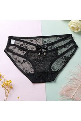 LANSKIRT Slips Femme Elasticité sous-Vêtements Femmes Sexy Gland Maille Slips évider Culotte Crochet à Lacets Culotte Tongs G