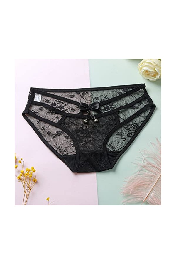 LANSKIRT Slips Femme Elasticité sous-Vêtements Femmes Sexy Gland Maille Slips évider Culotte Crochet à Lacets Culotte Tongs G