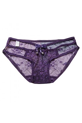 LANSKIRT Slips Femme Elasticité sous-Vêtements Femmes Sexy Gland Maille Slips évider Culotte Crochet à Lacets Culotte Tongs G