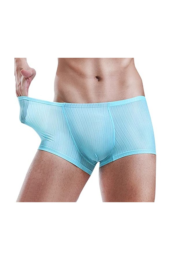 Sous-vêtement dentraînement pour homme Summer Thin transparent Ice Silk Boxer respirant taille souple non sous-vêtement pour