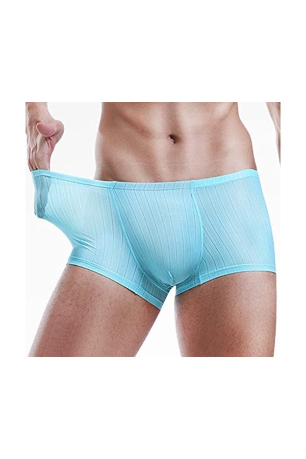 Sous-vêtement dentraînement pour homme Summer Thin transparent Ice Silk Boxer respirant taille souple non sous-vêtement pour
