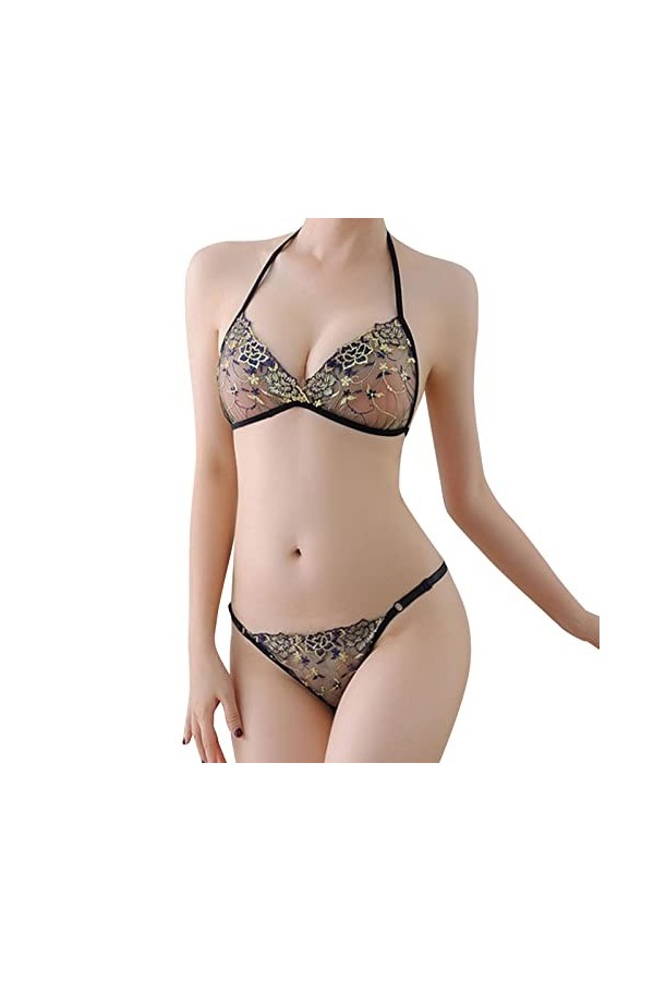 Lingerie Femme Sexy Ensemble Homme Sexy Hot y25k Femmes sous-vêtements culotte ensemble motif sous-vêtements en dentelle tail