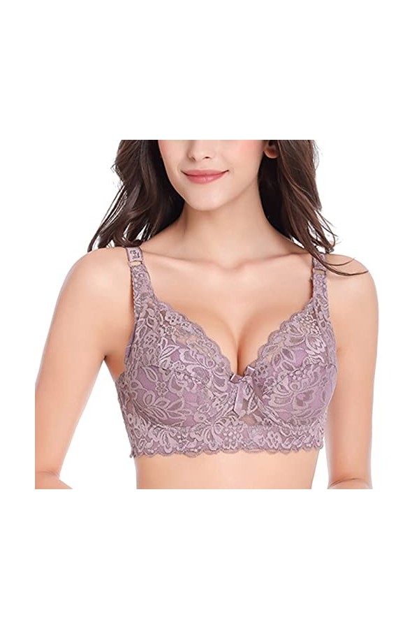 Lingerie Sexy Femme Coquine Hot Grande Taille sous-vêtement Sexy en Dentelle froncée pour Femmes avec Bretelles de Soutien-Go