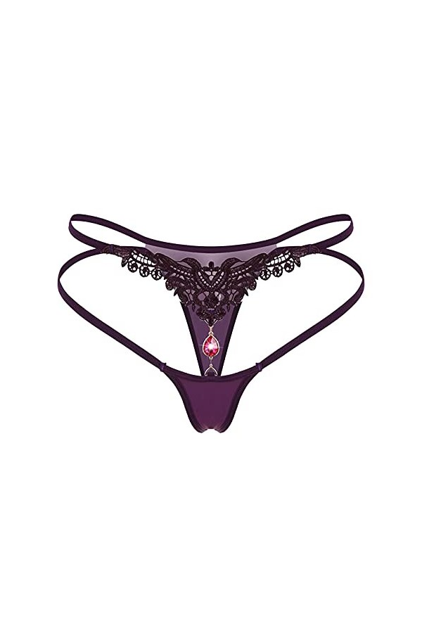 BIISDOST sous-vêtements Ice Low Thong Taille Pantalon Fun Slip Large Transparent Sexy Entrejambe Femmes Creuses T Sexy Coquin