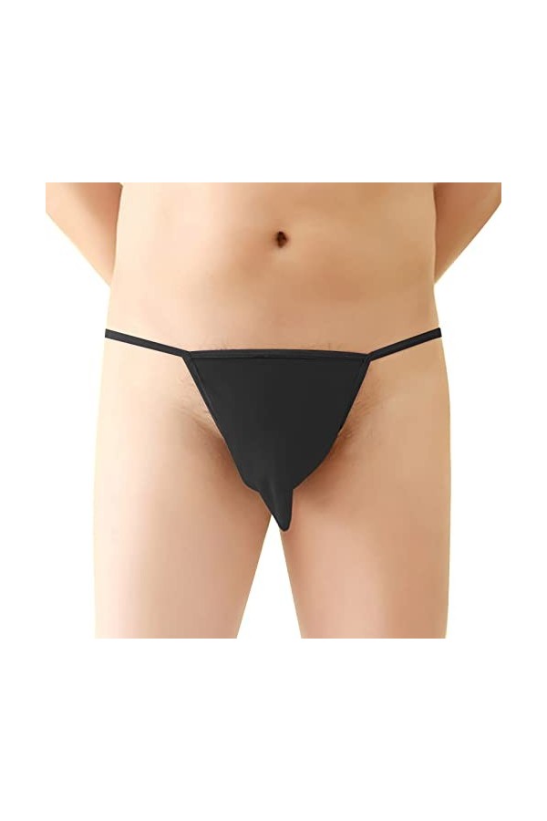 BOTCAM Shorts Sous-vêtements homme sexy culotte maille string T pantalon sexy en forme de U poche culotte sous-vêtements long