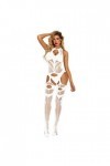 Femmes Sous-vêtements entrejambe Pyjama Bodystocking Ouvert Lingerie Couleur, Blanc., taille unique