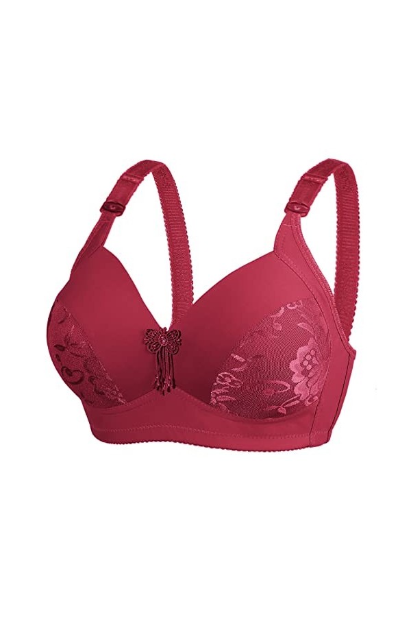 HANXIULIN Fully Soutien-gorge rembourré élégant et confortable sans armatures pour femme Grande taille Soulagement confortabl