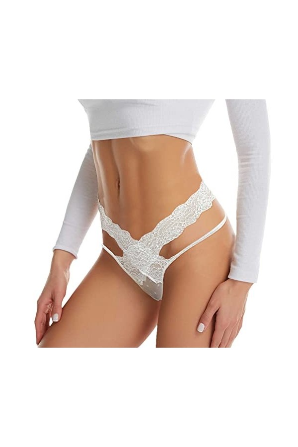 Culotte Femme sans Couture Taille Mi-Haute Slip Physiologiques Physiologiques Stringthong Douce Tanga Classique Tentation Pan