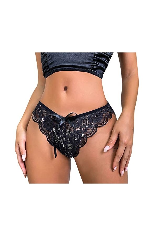 liaddkv Ensemble de sous-vêtements sexy en dentelle pour femme, Noir , M