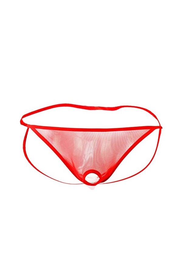 Femme Sexy Ensemble Lingerie Mens Open Front Mesh G String Pouch Underwear Culotte T-Back String Bikini pour Sexy