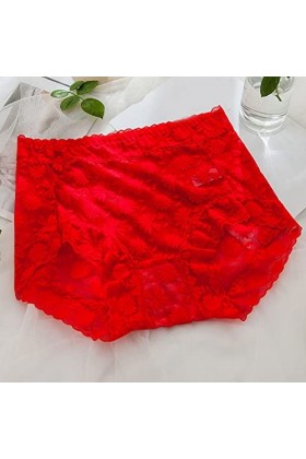 Aoklidil Culotte pour femme XS - Lingerie sexy en dentelle - String ouvert, Rouge 1, XL