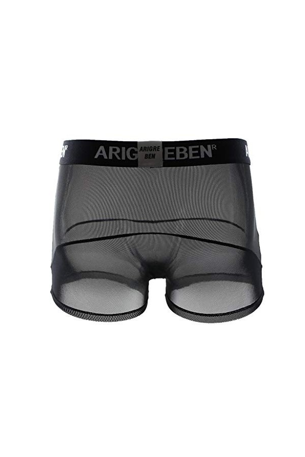 TDEOK Sous-vêtement sexy et translucide pour homme - En maille filet - En coton, Noir , XL