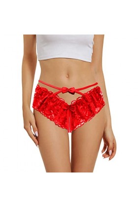 ADMAY 2023 New y/2/k Style Lingerie Culotte Ouverte Creuse Sexy pour Femme Culotte en Dentelle Culotte Triangle Mignonne Tail