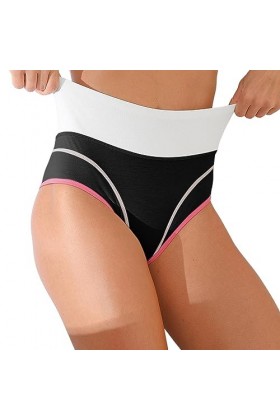 Culottes Shorties Et Strings Femme Taille Mi-Haute Lingerie Douce Pur Coton Pantalons Triangle Sexy Tangas Absorbante Stretch